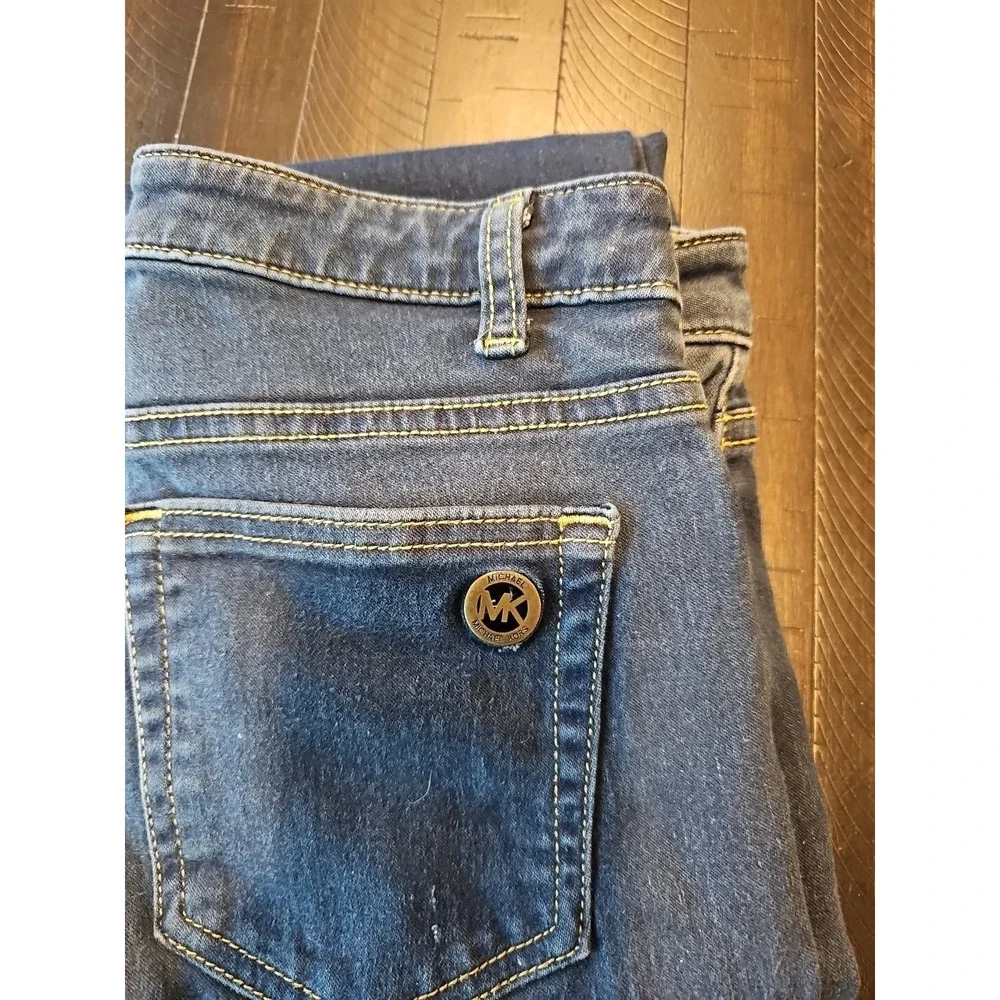 Michael Kors Women Blue Straight‎ Leg Denim Jeans Low Rise Sz Reg 4 27x29